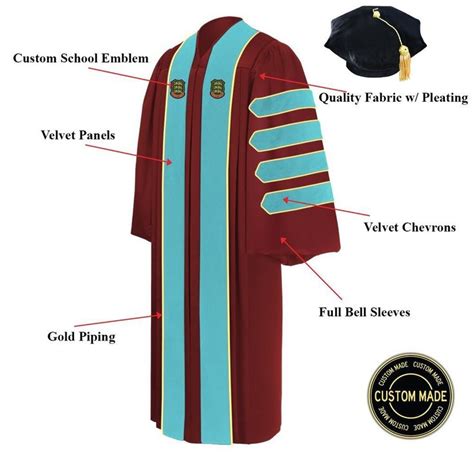 Custom Doctoral Graduation Gown and Tam Package - Doctorate Regalia | Doctoral gown, Graduation ...