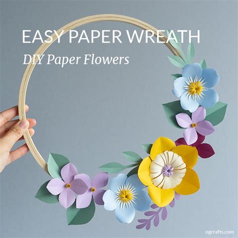 Paper flower wreath SVG download DIY decorations Origami Patterns ...