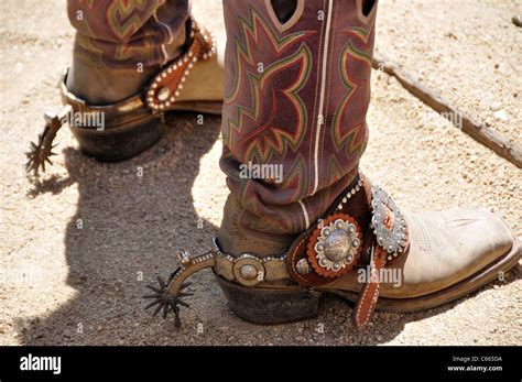 Cowboy boots with spurs Stock Photo - Alamy