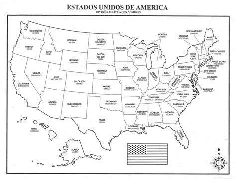 Mapa de Estados Unidos para imprimir