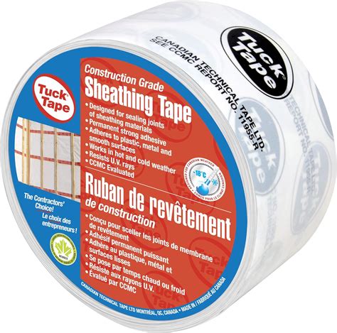 Amazon.com: Tuck Tape Construction Grade White Sheathing Tape - 60 mm x ...