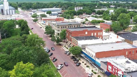 OverflightStock™ | Downtown Buildings and Stores, Drone Aerial View, Geneva, Nebraska, USA ...