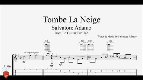 Salvatore Adamo - Tombe La Neige ver.2 - Guitar Tabs Acordes - Chordify