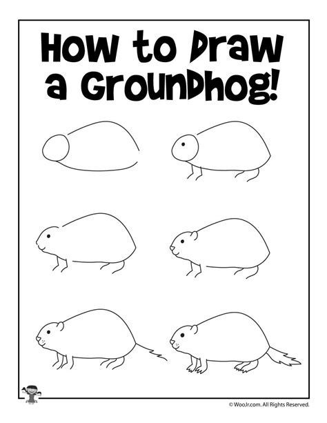 How to Draw a Groundhog | Woo! Jr. Kids Activities : Children's Publishing