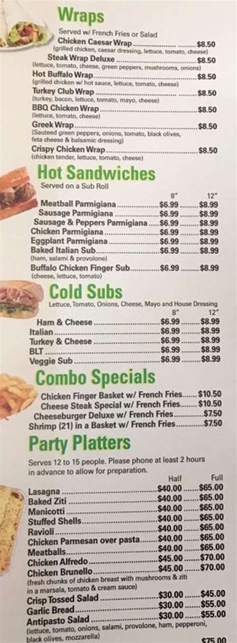 Giuseppe's Pizza Shop Menu, Plattsburgh, NY