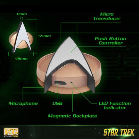 Star Trek Bluetooth Communicator | Star Trek Communicator | ComBadge ...