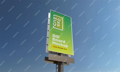 Premium PSD | Vertical billboard mockup template, side view