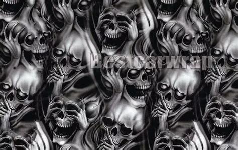 Skull stickerbomb Camouflage Vinyl Wrap For Car wrap boat Motorcycle Camo sign sticker With Air ...