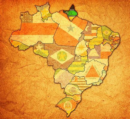 Amapa Flag On Administration Map Of Brazil Stock Illustration - Download Image Now - Amapá State ...