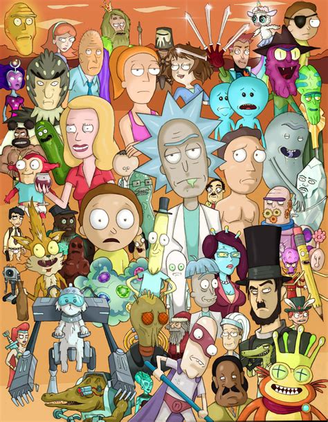 Here’s a poster I made of a bunch of Rick and Morty characters. (I do ...