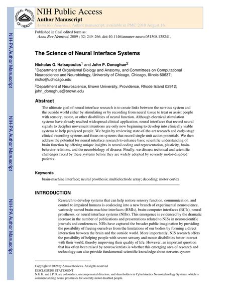 (PDF) The Science of Neural Interface Systems