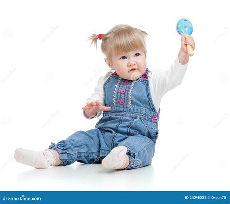 Baby Girl Playing with Musical Toys Stock Photo - Image of funny ...