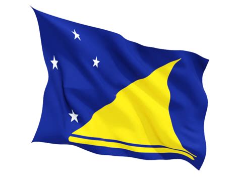 Fluttering flag. Illustration of flag of Tokelau