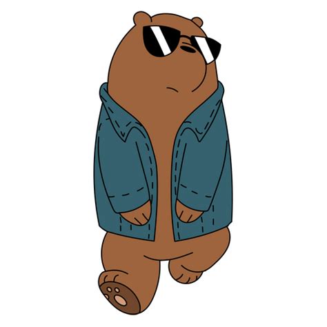 We Bare Bears Cool Grizzly Sticker - Sticker Mania