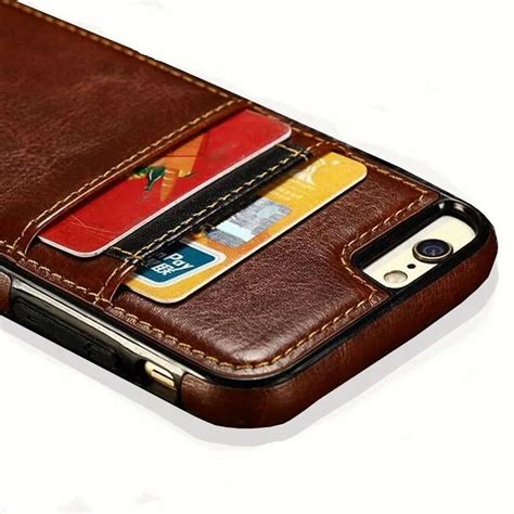 Luxury Leather Silicone Card Holder Credit Card Cases For iPhone 6 6s Plus SE 5s Shockproof ...