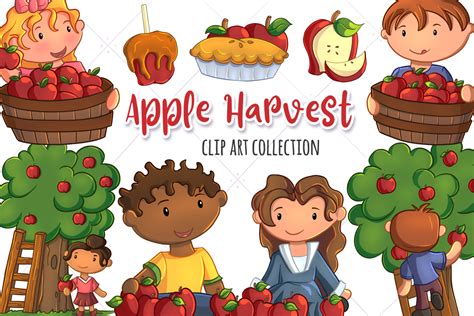 Apple Harvest Clip Art Collection Graphic by Keepinitkawaiidesign ...