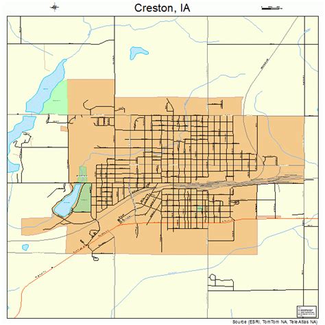 Creston Iowa Street Map 1917265