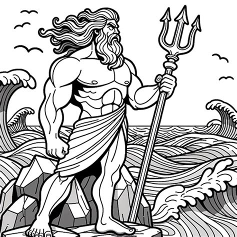 Poseidon Coloring Printouts • Greek Gods & Goddesses