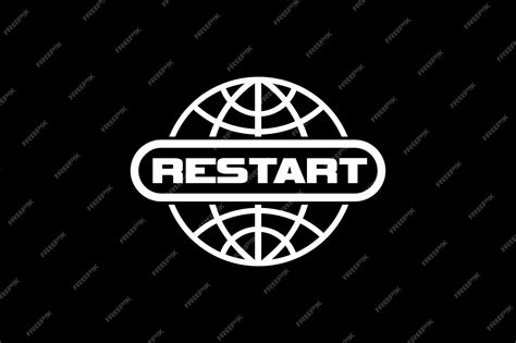 Premium Vector | The logo of the restart is on a black background