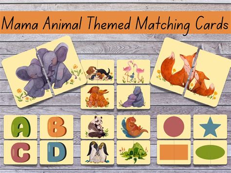 Animal Themed Matching Cards Bundle Toddler Matching - Etsy