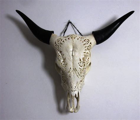 Bone Carving Cow skull Indian http://www.casabali.nl/a-36400908 ...