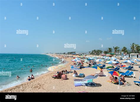 Beach at Santa Susanna, Costa Brava, Catalunya, Spain Stock Photo ...