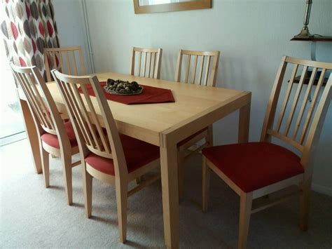 Ikea dining room table and 6 chairs. Table extends to seat 8 | in Welwyn Garden City ...