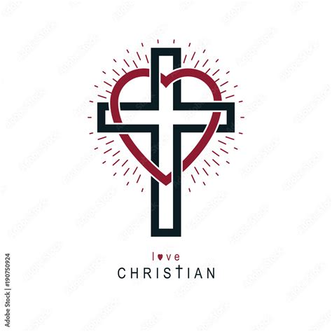 Love of God vector creative symbol design combined with Christian Cross ...