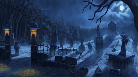 Download Graveyard Tomb Moonlight Dark Cemetery HD Wallpaper by Arb ...