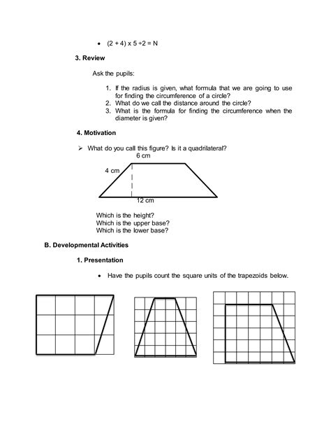 Lp visualizing and finding the area of trapezoid | PDF