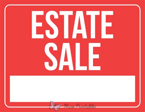 Printable Estate Sale Sign