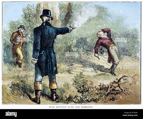 HAMILTON-BURR DUEL, 1804. /nThe duel fought between Alexander Hamilton ...