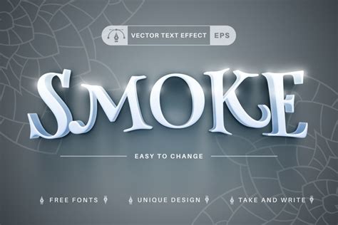 Smoke - Editable Text Effect, Font Style