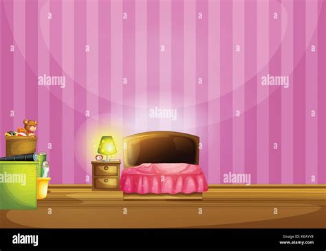 Illustration of a pink bedroom Stock Vector Image & Art - Alamy