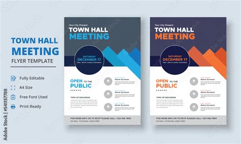 Town Hall Meeting Flyer Template, Community Meeting Flyer Template ...