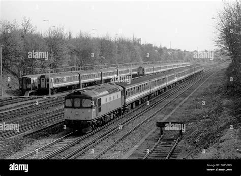 A Class 33 diesel locomotive number 33035 working a “Network Express” Network SouthEast service ...