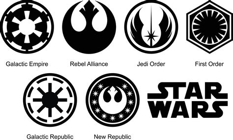 Star Wars Symbols Silhouette And Stencil Outline Logo Digital