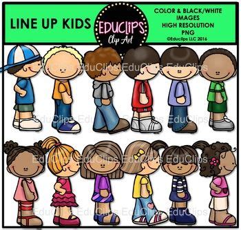 Line Up Kids Clip Art Bundle {Educlips Clipart}