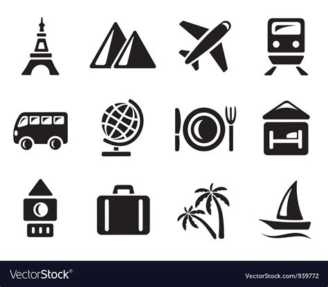 Travel icons Royalty Free Vector Image - VectorStock