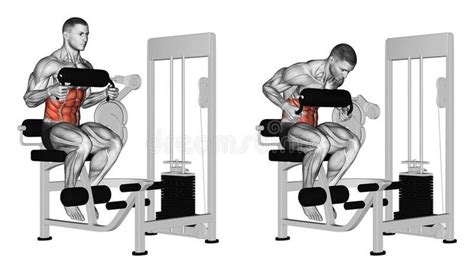 Exercising. Abdominal Crunch in AB machine. Abdominal Crunch in AB ...