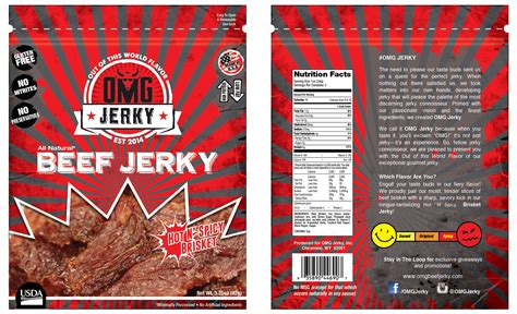 OMG Jerky. Beef Jerky packaging design. USA.