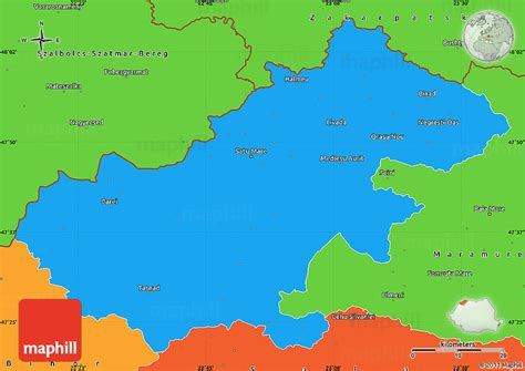 Political Simple Map of Satu Mare