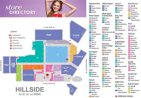 Hillside Shopping Centre Store Directory Map