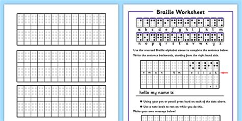 FREE! - Braille Worksheets - Language Resources - Twinkl