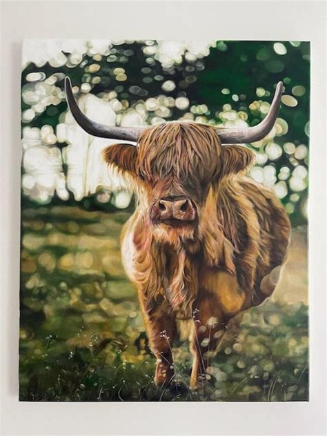 Highland Cow Original Oil Painting - Etsy