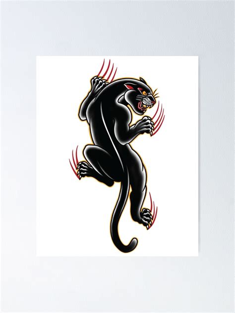 "Traditional Tattoo Panther illustration" Poster for Sale by ...