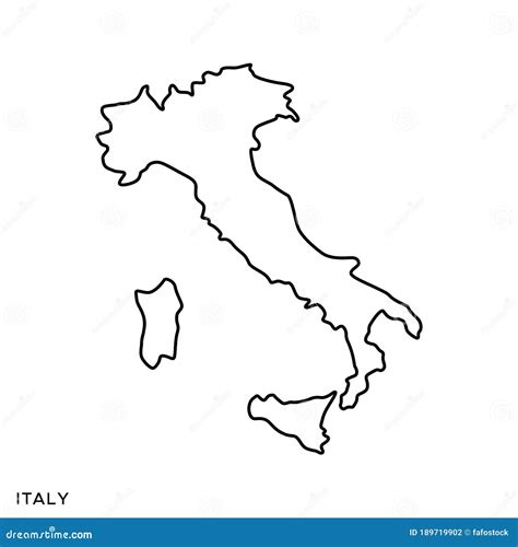 Outline Map of Italy Vector Design Template. Editable Stroke Stock ...