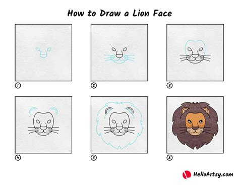 How To Draw A Lion Face