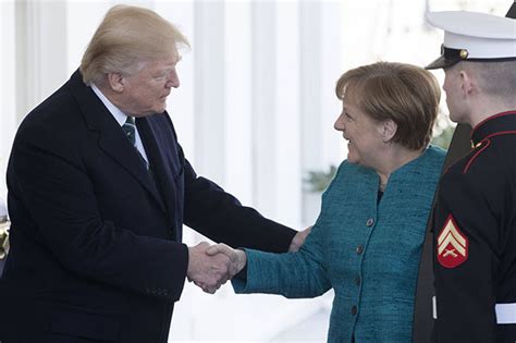 Donald Trump snubs Angela Merkel handshake in White House visit | Daily ...