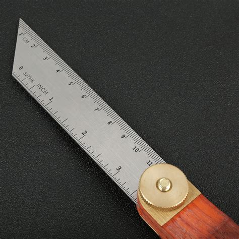 LYUMO Carpenter Ruler, Multi Angle Ruler,Stainless Steel Ruler Wood Handle Multi Angle ...